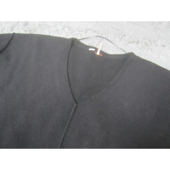 Free‎ People Womens Small Sweater Black Long Sleeve V-Neck Casual Knit - Picture 2 of 9